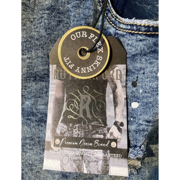 NWT Rutherford Flex Skinny Fit Jeans Size 40x34 Men’s Blue Ripped - Picture 3 of 11